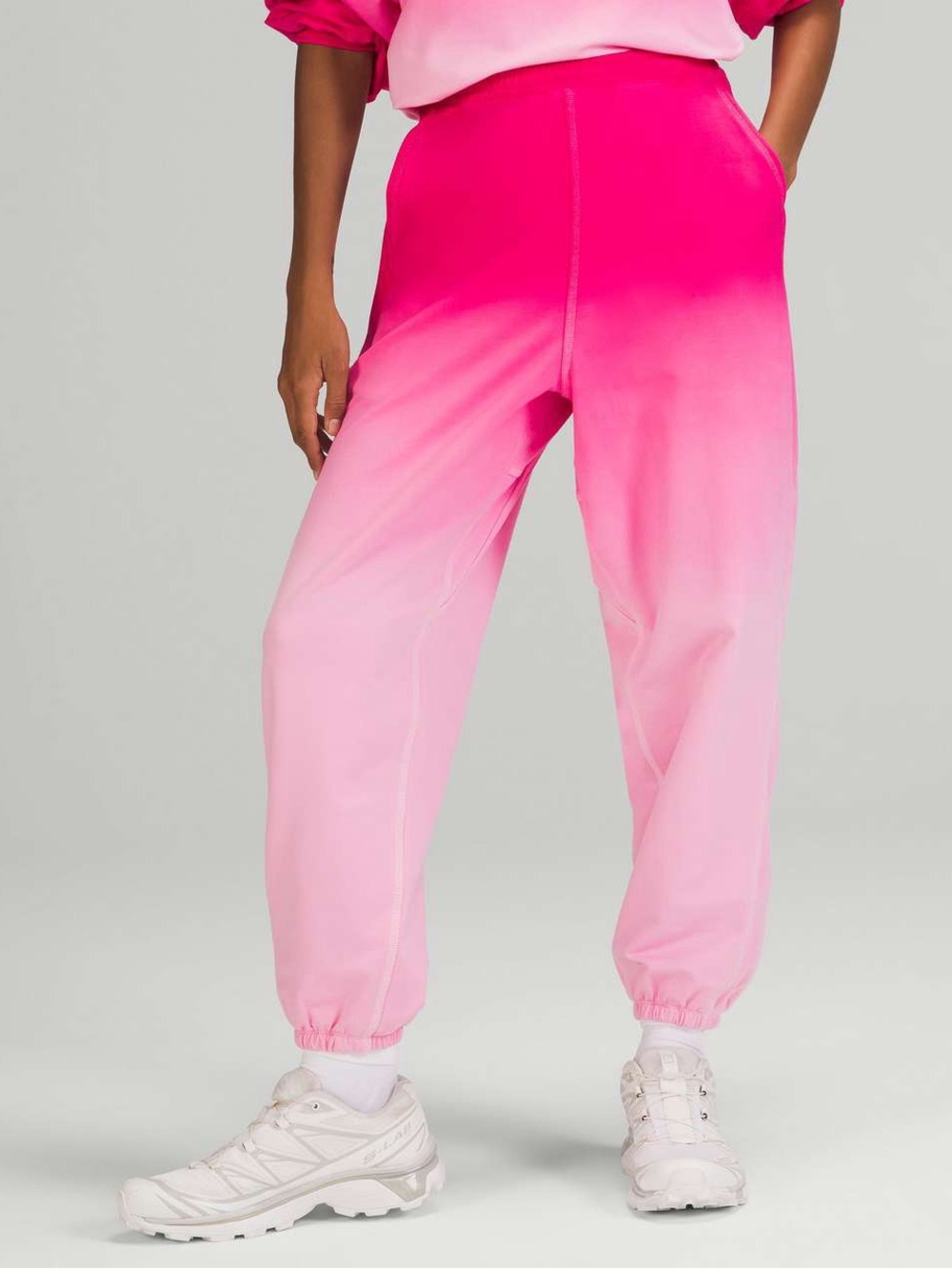 Lululemon Sonic Pink Ombre Wash LA Super-High-Rise Jogger size 14